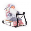 Slovakia Trend Dekorácia MagicHome Vianoce, Santa na sánkach, sivo - ružový, 46 cm