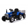 Mamido Mamido Elektrický traktor s vlečkou T2 modrý 12V7Ah EVA kolesá