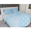 Biante Hrejivé posteľné obliečky Minky 3D bodky MKP-008 Nebeské modré Predĺžené 140x220 a 70x90 cm