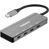USB hub PremiumCord USB-C na 4x USB-C , hliníkový