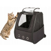 Priehľadný cestovný batoh pre psov a mačky, čierny