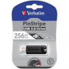 Verbatim USB flash disk, USB 3.0, 256GB, PinStripe, Store N Go, čierny, USB A, s výsuvným konektorom 49320