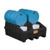 Stáčecí podstavec pro 2 sudy EcoPolyBlend černý 2866 Justrite (EcoPolyBlend™ Drum Management System 2866 Justrite True)