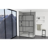 Walk In Aurlane 140 cm farba rámu čierna dekor skla priemyselný dizajn FAC589o