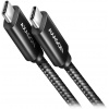AXAGON dátový a nabíjací kábel USB-C na USB-C / USB4 Gen3x2 / 5A / PD 100W / 8K @ 60Hz / 4K @ 120Hz opletený / 1m / čierny