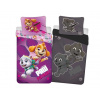 DETEXPOL Bavlnené obliečky Paw Patrol lila svietiaca - 140/200 cm + 70/80 cm