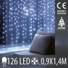 Vianočná DOT Led svetelná záclona vnútorná - 126led - 0,9x1,4m - studená biela