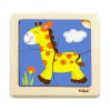 Viga Drevené puzzle žirafa 15x15cm