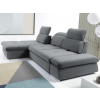 Rohová sedacia súprava Focus, oceľovo šedá látka, ľavý roh