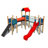 Playground System DETSKÉ IHRISKO - zostava so šmýkačkou a lan. mostom 4U305D-15