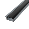 LEDprodukt LED lišta zapustená - SIMPLE Grey Dĺžka: 1m, Typ krytky: Čierna krytka zaklapávacia (difúzor)