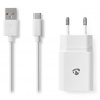 NEDIS síťová nabíječka/ USB-C/ 2.4 A/ 5.0 VDC/ bílá/ kabel 1m WCHAC242AWT