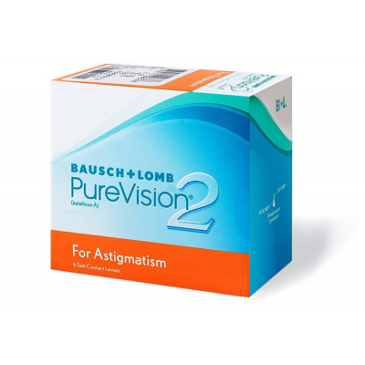 Bausch & Lomb PureVision 2 for Astigmatism (6 šošoviek) Dioptrie -3,75, Cylinder -2,25, Os 30°