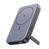 Magnetická powerbanka 10000mAh Ugreen PB206, USB + USB-C, 20W s funkciou kolísky (čierna)