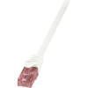 LogiLink CQ2081U RJ45 sieťové káble, prepojovacie káble CAT 6 U/UTP 7.50 m biela samozhášavý, s ochranou 1 ks; CQ2081U