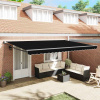 zahrada-XL Zatemniteľná markíza Čierna 500 × 300 cm Tkanina, Kov 3331325