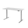 Výškovo nastaviteľný písací stôl, elektrický, pamäťový spínač, C-noha, 1600 x 800 mm, sivý/strieborn