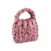 Kabelka z velvetové příze hand made 25x22 cm Varianta: 3 starorůžová, Balení: 1 ks