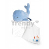 Plyšový zajačik na maznanie Bunny Flower Box Doudou et Compagnie v darčekovom balení modrý 10 cm od 0 mes DC3650
