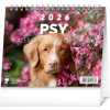 NOTIQUE Stolový kalendár Psy – s menami psov 2026, 16,5 x 13 cm