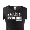 Dámske tričko pre kuželkárov Evolúcia kolky, Barva Černá, Velikost XL Bezvatriko.cz 0434