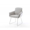Jedálenská stolička Luan-Flex s podrúčkami šenil striebornosivá podnož