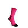Cyklistické ponožky X-Socks Bike Perform Crew - fluo pink/x black