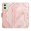 Flip pouzdro iSaprio na mobil Motorola Moto G54 5G - RoseGold Marble s kapsičkami na karty (Knížkové flipové pouzdro iSaprio pro mobil Motorola Moto G54 5G - RoseGold Marble - elegantní obal s kapsami