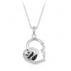 For Silver Náhrdelník Panda v Srdci - Striebro 925