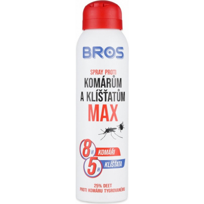 Bros Max Repelent spray proti komárom a kliešťom 25% DEET 90 ml