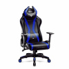 Otočné kreslo Diablo Chairs, odtiene modrej (Diablo X-Horn 2.0 Normal Size herná stolička z ekokože, čierna a modrá)