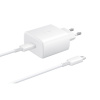 EP-TA845EWE + EP-DW767JWE Samsung 45W cestovná nabíjačka + USB-C/USB-C dátový kábel White (Service Pack - originálny diel)