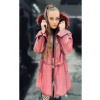 Max Original Leather Dámsky kožený kabát PELLE FUR bordo Farba: Bordo, Veľkosť: M 44-46