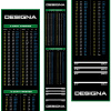Designa Gumový koberec Checkout 290x60cm zelený s povrchom zo systetického vlákna