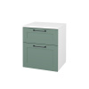 Dreja Nízka kúpeľňová skrinka s košom na bielizeň PORTO SNZ2K 50 - N01 Biela lesk / Úchytka T37 / L18 Mint vysoký lesk