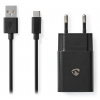 NEDIS síťová nabíječka/ USB-C/ 2.4 A/ 5.0 VDC/ černá/ kabel 1m WCHAC242ABK