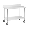Nerezový stôl s kolieskami - PREMIUM - 60 x 120 cm - 158 kg - stojan - Royal Catering RCAT-120/60-WS