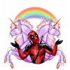 CUKROVÁ TLAČ jedlý obrázok na tortu Cukrová hmota Deadpool Unicorn + MENO TEXT
