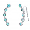 Stříbrné náušnice MIAMI s modrými Swarovski Crystals pro nošení podél boltce ZT62755ELB