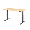 Výškovo nastaviteľný písací stôl, elektrický, pamäťový spínač, C-noha, 1600 x 800 mm, javor/grafit