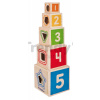 Drevená skladacia veža Color Stacking Tower Eichhorn 5 farebných kociek a 5 tvarov od 12 mes