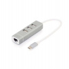 DIGITUS USB 2.0 3-Port Hub & Rychlý Ethernet LAN Adaptér s konektorem typu C (DA-70253)