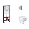 Grohe Rapid SL Set predstenovej inštalácie, klozetu, dosky SoftClose a tlačidla Skate Cosmopolitan, chróm SANI11BB2113-GR