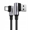 Ugreen US176 zahnutý USB - USB Type C Quick Charge 3.0 QC3.0 3 A, 0,5m, sivý