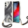 Guess hard iPhone 12 Mini Marble with cord Collection šedé