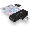 Connect IT USB čítačka občianskych preukazov a čipových kariet, čierna CFF-3000-BK