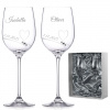 Dekorant Svadobné poháre na biele víno Romance s kamienkami Swarovski v prémiovom saténovom balení 330 ml 2KS