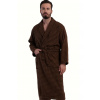 Pánský župan s límcem hnědý - froté bavlna 1ZF3109 hnědá 4XL + První výměna zboží zdarma.