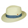 Luxusný panamák so svetlo modrou stuhou - klobúk Fedora- Mayser William Veľkosť: 57 cm (M)
