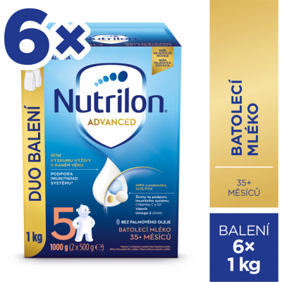 NUTRILON Mlieko batoľacie 5 Advanced 6x 1000 g, 35+